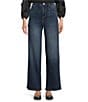 Code Bleu Stretch Denim Wide Leg Ankle Length Jeans, Color:Jade Wash - Image 1