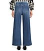 Code Bleu Stretch Two Tone High Rise Wide Leg Cropped Jeans, Color:Raven Wash - Image 2