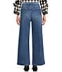 Code Bleu Stretch Two Tone High Rise Wide Leg Cropped Jeans - Image 2