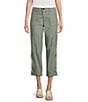 Color:Washed Aloe - Image 1 - Tapered Leg Mid Rise Convertible Cargo Pants
