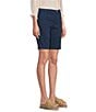 Color:Washed Navy - Image 3 - Code Blue Petite Size Stretch High Rise Button Snap Detail Bermuda Denim Shorts