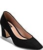 Cole Haan Blanche Suede Snip Toe Covered Block Heel Pumps - Image 1