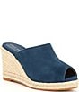 Color:Blue Wing - Image 1 - Cloudfeel Southcrest Suede Espadrille Wedge Mules