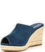 Color:Blue Wing - Image 4 - Cloudfeel Southcrest Suede Espadrille Wedge Mules