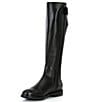 Color:Black - Image 4 - Clover Leather Stretch Tall Riding Boots