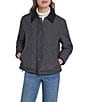 Cole Haan Cross Hatch Faux Suede Point Collar Snap Front Barn Style Jacket - Image 1