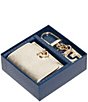 Color:Gold - Image 1 - Essential Metallic Gold Wallet And Key Fob Gift Set