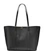Color:Black - Image 1 - Essential Leather Tote Bag