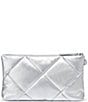 Color:Silver - Image 2 - Essential Silver Metallic Quilted Clutch