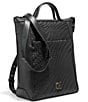 Color:Black Woven - Image 4 - Genevieve Weave Small Convertible Lux Backpack