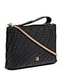 Color:Black Woven - Image 4 - Genevieve Woven Leather Crossbody Wristlet Bag
