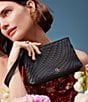 Color:Black Woven - Image 5 - Genevieve Woven Leather Crossbody Wristlet Bag