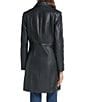 Cole Haan Genuine Lamb Leather Notch Lapel Button Front Car Coat - Image 2