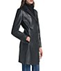 Cole Haan Genuine Lamb Leather Notch Lapel Button Front Car Coat - Image 3