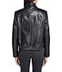 Cole Haan Genuine Lamb Leather Point Collar Hidden Snap Front Jacket - Image 2