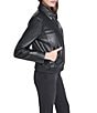 Cole Haan Genuine Lamb Leather Point Collar Hidden Snap Front Jacket - Image 3