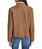 Cole Haan Goat Leather Stand Collar Snap Front Track Jacket - Image 5