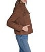 Cole Haan Goat Leather Stand Collar Snap Front Track Jacket - Image 3