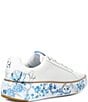 Color:Optic White/Blue - Image 2 - GrandPrø Topspin Leather Floral Platform Sneakers