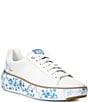 Color:Optic White/Blue - Image 1 - GrandPrø Topspin Leather Floral Platform Sneakers