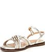 Color:Soft Gold/Silver - Image 4 - Jinty Knot Metallic Leather Sandals