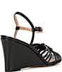 Color:Black Leather - Image 2 - Jitney Leather Knot Wedge Sandals