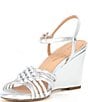 Color:Silver - Image 4 - Jitney Metallic Leather Knot Wedge Sandals