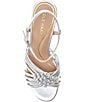 Color:Silver - Image 5 - Jitney Metallic Leather Knot Wedge Sandals