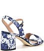 Color:Navy Floral - Image 2 - Josie Fabric Floral Ankle Strap Sandals
