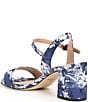 Color:Navy Floral - Image 3 - Josie Fabric Floral Ankle Strap Sandals