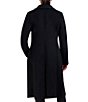 Color:Black - Image 2 - Long Sleeve Button Front Wool Blend Coat