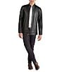 Color:Black - Image 3 - Faux-Leather Motorcycle Jacket