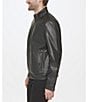 Color:Black - Image 4 - Faux-Leather Motorcycle Jacket