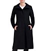 Color:Black - Image 1 - Long Sleeve Tie Front Oversized Wool Blend Wrap Coat