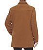 Cole Haan Wool Blend Collared Plush Car Coat, Color:Camel - Image 2