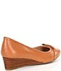 Color:Pecan - Image 2 - Malta Leather Bow Wedges