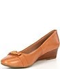 Color:Pecan - Image 4 - Malta Leather Bow Wedges