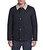 Cole Haan Melton Corduroy Collar Wool-Blend Barn Coat - Image 1