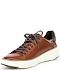 Color:Cole Haan British Tan - Image 4 - Men's GrandPrø Topspin Leather Lace-Up Sneakers