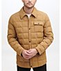Color:Khaki - Image 1 - Men's Tech Faux Down Shirt Jacket