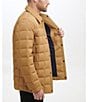 Color:Khaki - Image 4 - Men's Tech Faux Down Shirt Jacket