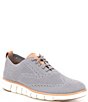 Color:Ironstone/Ivory - Image 1 - Men's ZeroGrand Stitchlite Perforated Knit Lace Up Oxfords