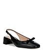 Cole Haan Patsy Leather Slingback Block Heel Bow Pumps - Image 1