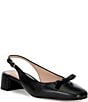 Cole Haan Patsy Leather Slingback Block Heel Bow Pumps - Image 1