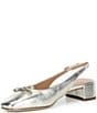 Cole Haan Patsy Metallic Leather Slingback Block Heel Bow Pumps - Image 4
