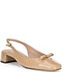 Cole Haan Patsy Patent Leather Slingback Block Heel Bow Pumps - Image 1