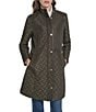 Cole Haan Signature Quilt Stand Collar Snap Front Single Breasted Coat - Image 4