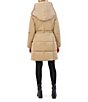 Color:Platinum - Image 2 - Signature Shawl Hooded Bibbed Puffer Coat