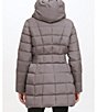 Color:Carbon - Image 2 - Signature Shawl Hooded Bibbed Puffer Coat