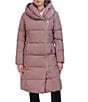 Cole Haan Signature Taffeta Down Quilted Oversize Hooded Front Zip Coat, Color:Mauve - Image 1